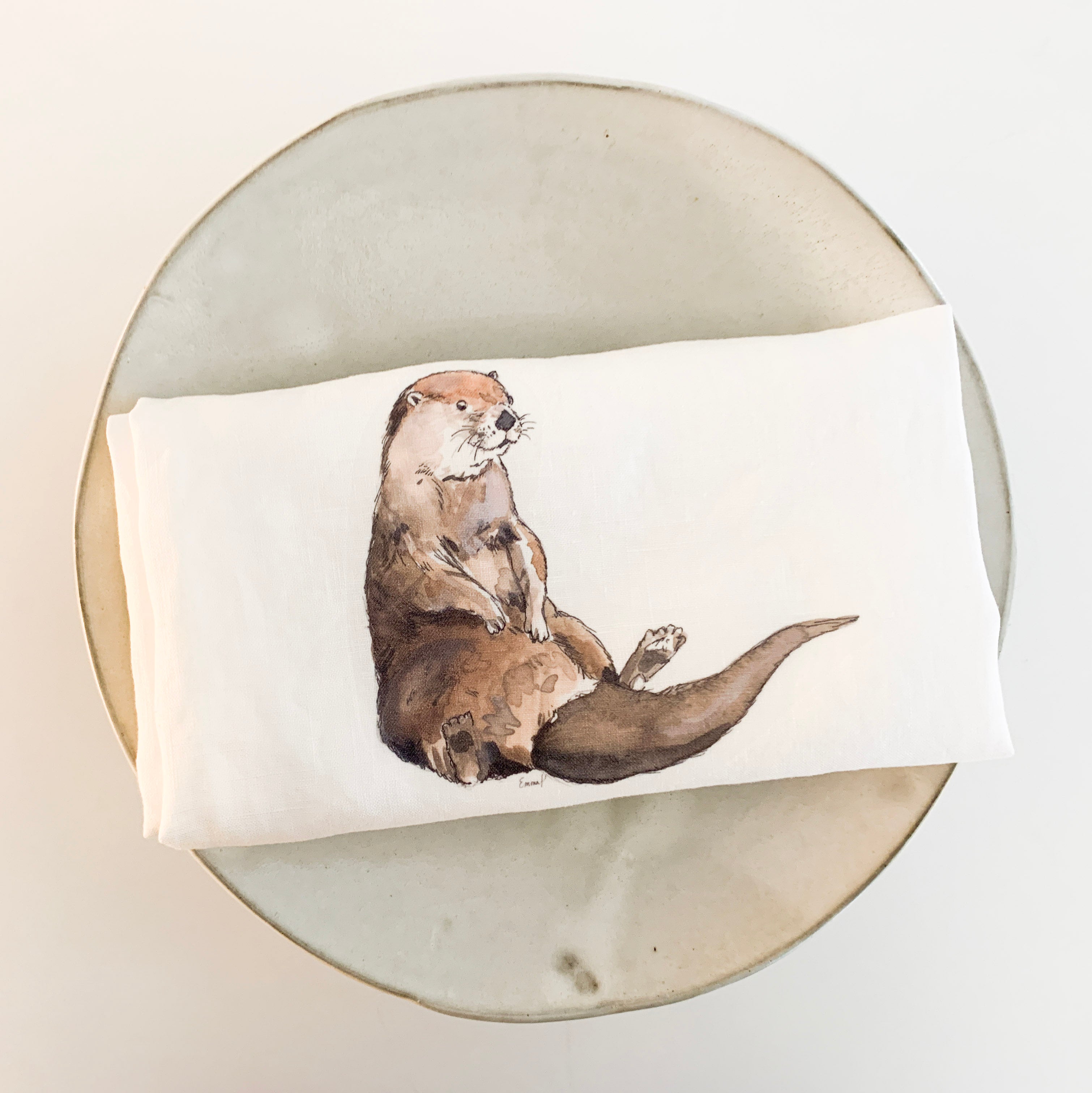 Otter French Linen Tea Towel
