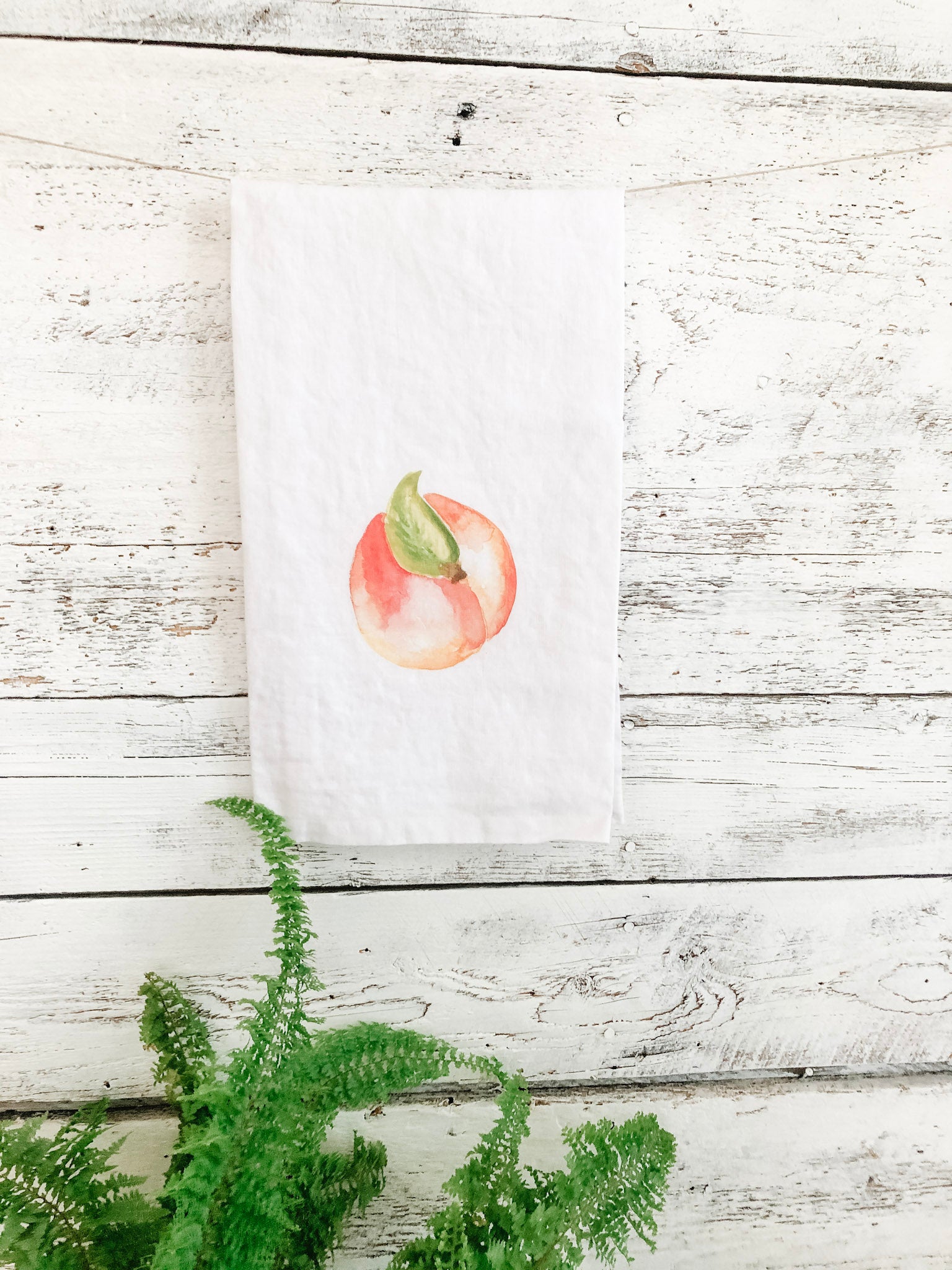 Peach French Linen Tea Towel