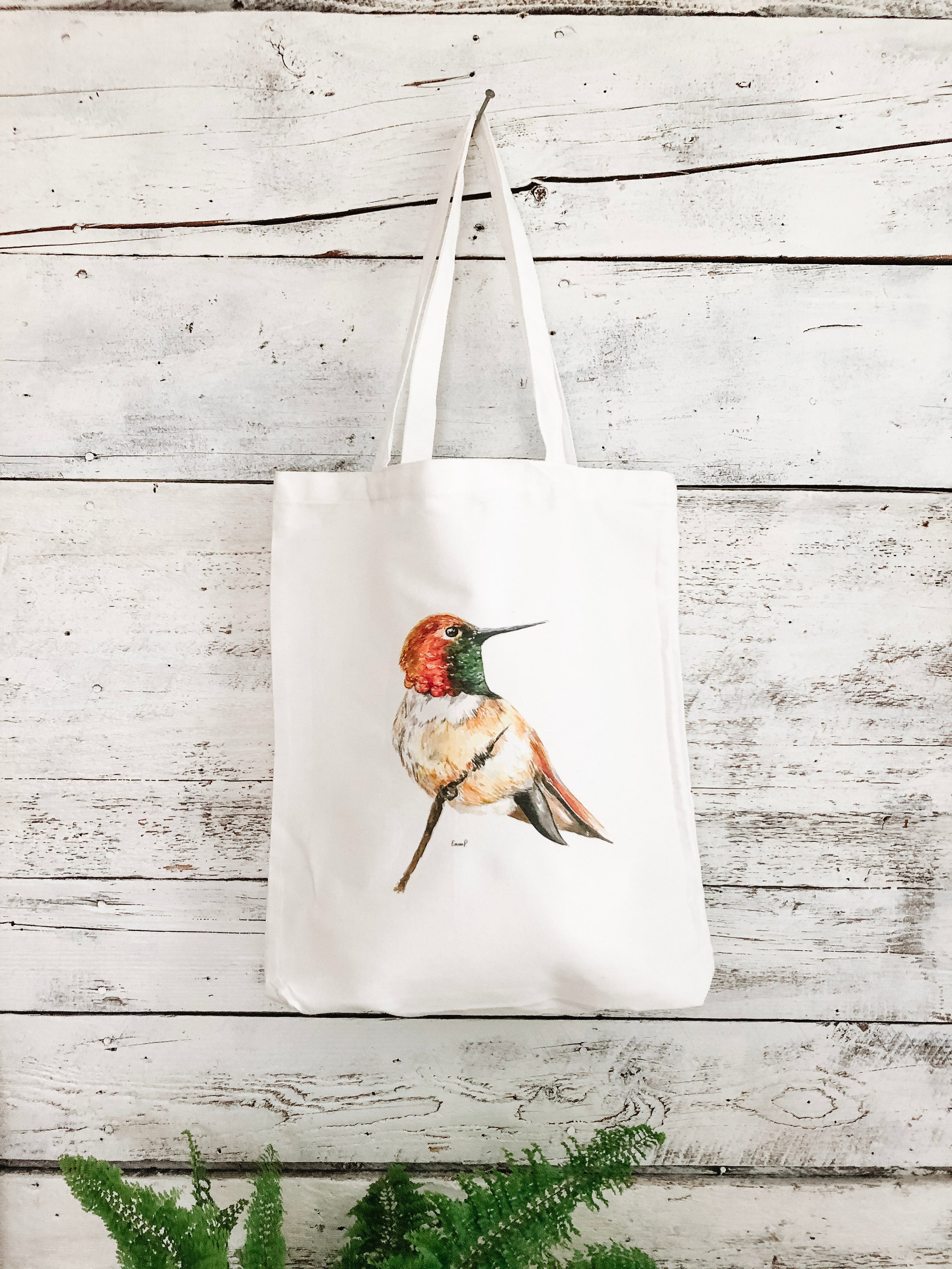 Rufous Hummingbird Cotton Market Bag