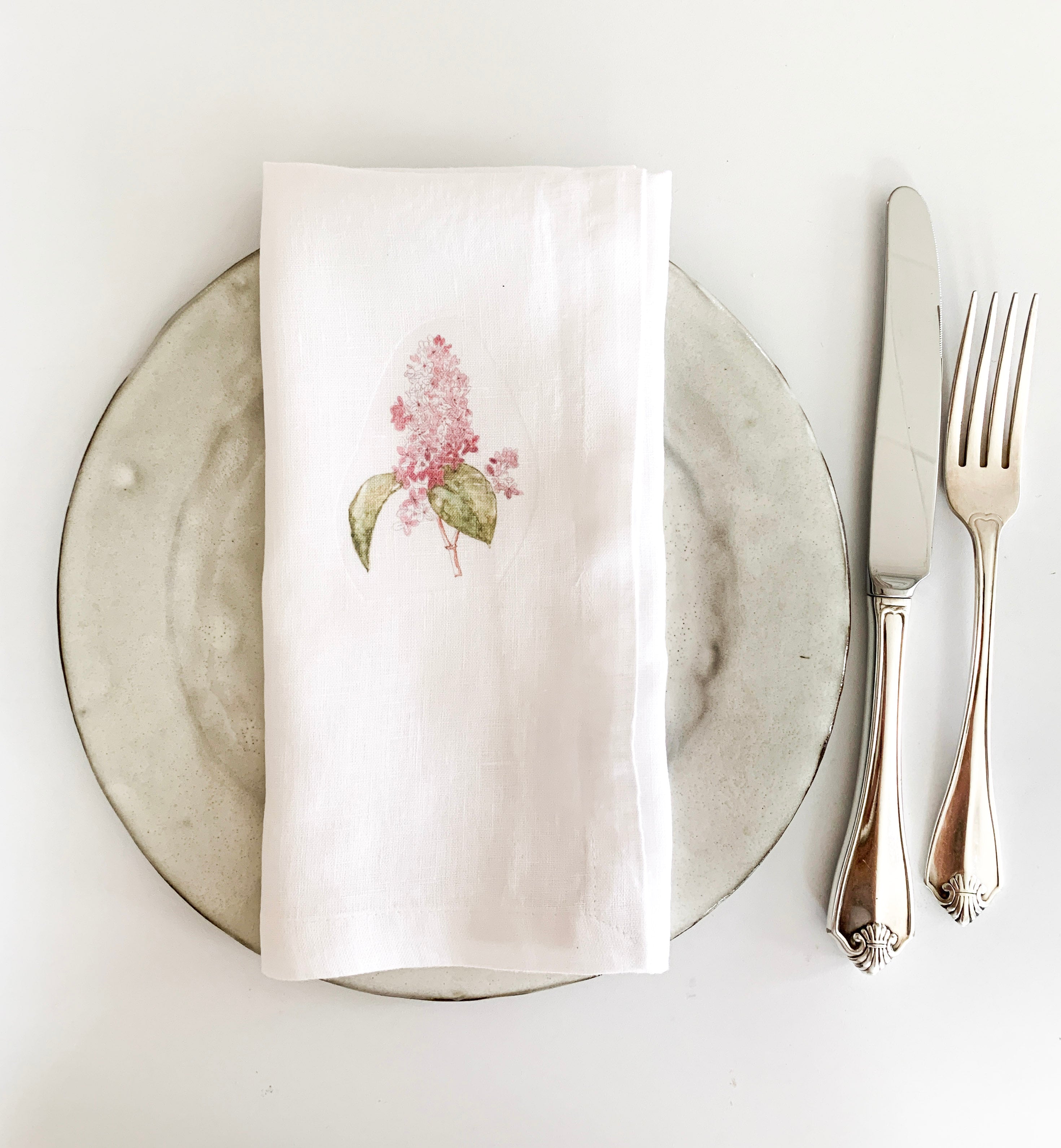 Purple Lilac Set of four French Linen napkins 18 inch square