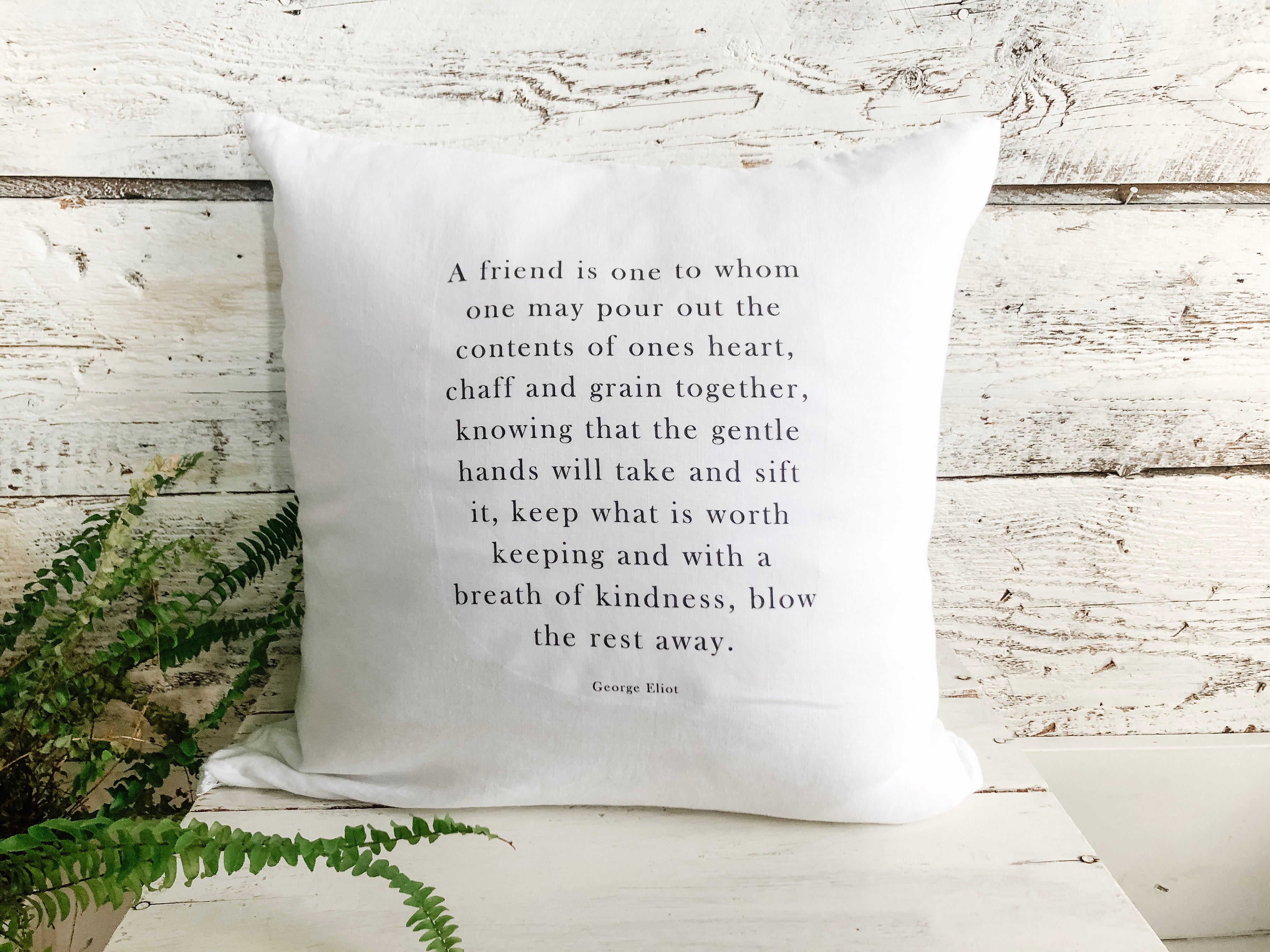George Eliot French Linen Pillow Cover