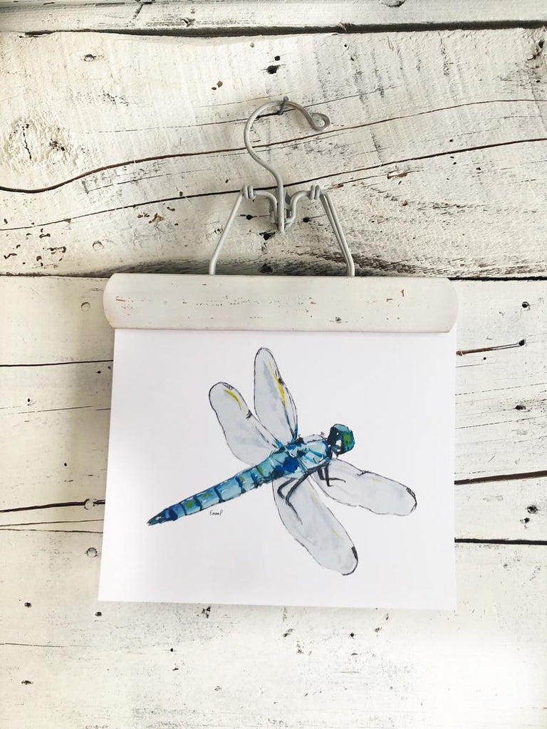 Blue Dragonfly art print, Studio on Tenth