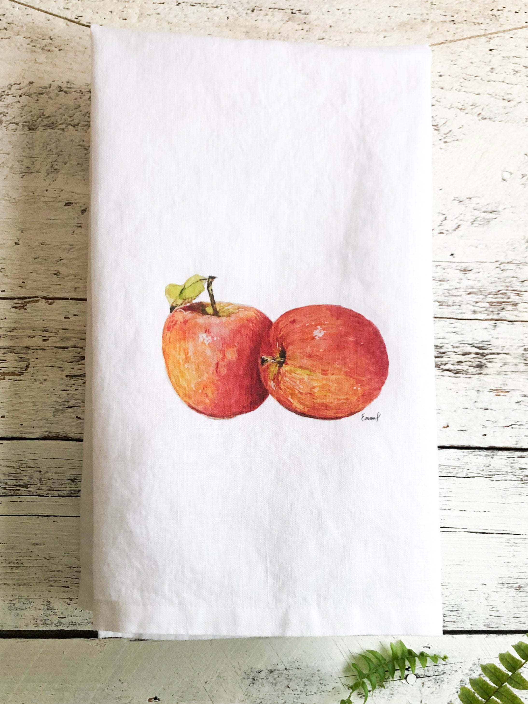 Fresh Apples French Linen Tea Towel