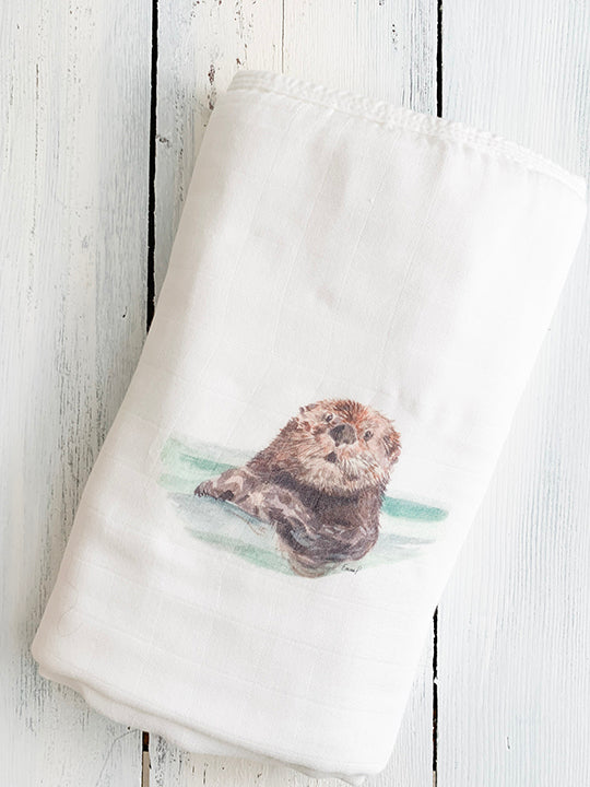 Baby Blanket with Sea Otter